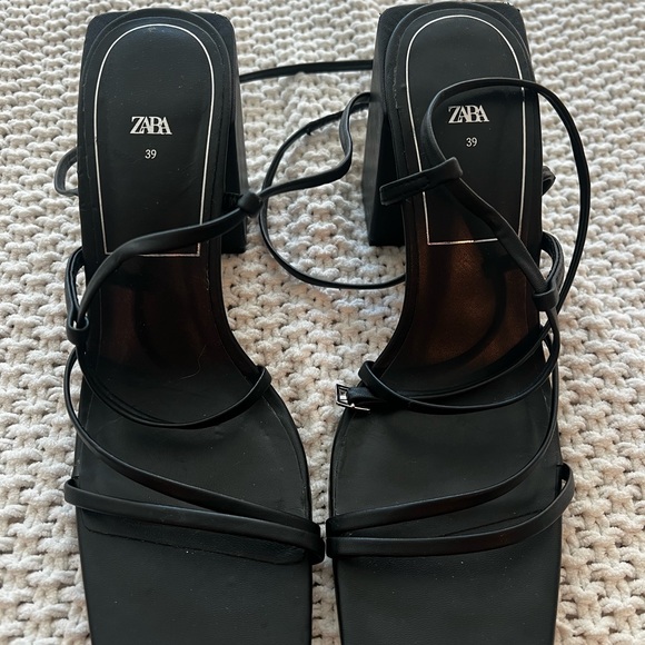 Lightly Worn Zara Strappy Heels - Picture 3 of 4